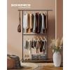 imageSONGMICS DoubleRod Clothes Rack with Wheels 388 Inches Garment Rack with Shelf for Hanging Clothes Loads up to 220 lb for Bedroom Closet Rustic Brown and Ink Black UHSR152B01Black