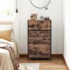 imageSONGMICS Drawer Dresser Storage Dresser Tower with 5 Fabric Drawers Wooden Front and Top Industrial Style Dresser Unit for Living Room Hallway Nursery Brown and Black ULGS45HRustic Brown
