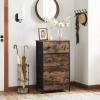 imageSONGMICS Drawer Dresser Storage Dresser Tower with 5 Fabric Drawers Wooden Front and Top Industrial Style Dresser Unit for Living Room Hallway Nursery Brown and Black ULGS45HRustic Brown
