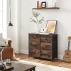 imageSONGMICS Dresser Storage Unit with 6 Easy Pull Fabric Drawers Dresser Drawer Organizer Unit with Metal Frame Wooden Tabletop for Closet Black ULTS23HBrown  Black