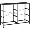 imageSONGMICS Dresser Storage Unit with 6 Easy Pull Fabric Drawers Dresser Drawer Organizer Unit with Metal Frame Wooden Tabletop for Closet Black ULTS23HBlack