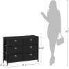 imageSONGMICS Dresser Storage Unit with 6 Easy Pull Fabric Drawers Dresser Drawer Organizer Unit with Metal Frame Wooden Tabletop for Closet Black ULTS23HBlack