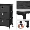imageSONGMICS Dresser Storage Unit with 6 Easy Pull Fabric Drawers Dresser Drawer Organizer Unit with Metal Frame Wooden Tabletop for Closet Black ULTS23HBlack