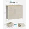 imageSONGMICS Dresser Storage Unit with 6 Easy Pull Fabric Drawers Dresser Drawer Organizer Unit with Metal Frame Wooden Tabletop for Closet Black ULTS23HCamel Yellow  Cream White