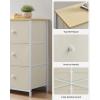 imageSONGMICS Dresser Storage Unit with 6 Easy Pull Fabric Drawers Dresser Drawer Organizer Unit with Metal Frame Wooden Tabletop for Closet Black ULTS23HCamel Yellow  Cream White