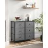 imageSONGMICS Dresser Storage Unit with 6 Easy Pull Fabric Drawers Dresser Drawer Organizer Unit with Metal Frame Wooden Tabletop for Closet Black ULTS23HClassic Gray  Classic Black
