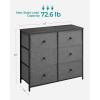 imageSONGMICS Dresser Storage Unit with 6 Easy Pull Fabric Drawers Dresser Drawer Organizer Unit with Metal Frame Wooden Tabletop for Closet Black ULTS23HClassic Gray  Classic Black