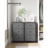 imageSONGMICS Dresser Storage Unit with 6 Easy Pull Fabric Drawers Dresser Drawer Organizer Unit with Metal Frame Wooden Tabletop for Closet Black ULTS23HClassic Gray  Classic Black