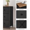 imageSONGMICS Dresser Storage Unit with 6 Easy Pull Fabric Drawers Dresser Drawer Organizer Unit with Metal Frame Wooden Tabletop for Closet Black ULTS23HEbony Black  Rustic Brown