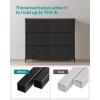imageSONGMICS Dresser Storage Unit with 6 Easy Pull Fabric Drawers Dresser Drawer Organizer Unit with Metal Frame Wooden Tabletop for Closet Black ULTS23HEbony Black  Rustic Brown