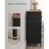 imageSONGMICS Dresser Storage Unit with 6 Easy Pull Fabric Drawers Dresser Drawer Organizer Unit with Metal Frame Wooden Tabletop for Closet Black ULTS23HEbony Black  Rustic Brown