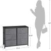 imageSONGMICS Dresser Storage Unit with 6 Easy Pull Fabric Drawers Dresser Drawer Organizer Unit with Metal Frame Wooden Tabletop for Closet Black ULTS23HGrey
