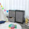 imageSONGMICS Dresser Storage Unit with 6 Easy Pull Fabric Drawers Dresser Drawer Organizer Unit with Metal Frame Wooden Tabletop for Closet Black ULTS23HGrey