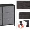 imageSONGMICS Dresser Storage Unit with 6 Easy Pull Fabric Drawers Dresser Drawer Organizer Unit with Metal Frame Wooden Tabletop for Closet Black ULTS23HGrey