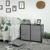 imageSONGMICS Dresser Storage Unit with 6 Easy Pull Fabric Drawers Dresser Drawer Organizer Unit with Metal Frame Wooden Tabletop for Closet Black ULTS23HGrey