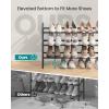 imageSONGMICS Expandable Shoe Rack 2 Tier Shoe Rack Shelf Adjustable Shoe Organizer Storage for 15 Pairs of Shoes Metal Free Standing Shoe Racks for Closet Front Door Entryway Easy Assembly Ink BlackInk Black