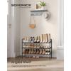 imageSONGMICS Expandable Shoe Rack 2 Tier Shoe Rack Shelf Adjustable Shoe Organizer Storage for 15 Pairs of Shoes Metal Free Standing Shoe Racks for Closet Front Door Entryway Easy Assembly Ink BlackInk Black