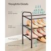 imageSONGMICS Expandable Shoe Rack 2 Tier Shoe Rack Shelf Adjustable Shoe Organizer Storage for 15 Pairs of Shoes Metal Free Standing Shoe Racks for Closet Front Door Entryway Easy Assembly Ink BlackBronze
