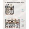 imageSONGMICS Expandable Shoe Rack 2 Tier Shoe Rack Shelf Adjustable Shoe Organizer Storage for 15 Pairs of Shoes Metal Free Standing Shoe Racks for Closet Front Door Entryway Easy Assembly Ink BlackInk Black