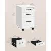 imageSONGMICS File Cabinet PreAssembled Except Wheels and Handles Office Filing Cabinet with Lock for A4 Legal Letter Sized Documents 177 x 144 x 236 Inches Rustic Brown and Black UOFC110B01V1Matte White  Black