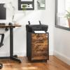 imageSONGMICS File Cabinet PreAssembled Except Wheels and Handles Office Filing Cabinet with Lock for A4 Legal Letter Sized Documents 177 x 144 x 236 Inches Rustic Brown and Black UOFC110B01V1Rustic Brown  Black