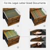 imageSONGMICS File Cabinet PreAssembled Except Wheels and Handles Office Filing Cabinet with Lock for A4 Legal Letter Sized Documents 177 x 144 x 236 Inches Rustic Brown and Black UOFC110B01V1Rustic Brown  Black