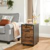 imageSONGMICS File Cabinet PreAssembled Except Wheels and Handles Office Filing Cabinet with Lock for A4 Legal Letter Sized Documents 177 x 144 x 236 Inches Rustic Brown and Black UOFC110B01V1Rustic Brown  Black