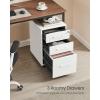 imageSONGMICS File Cabinet PreAssembled Except Wheels and Handles Office Filing Cabinet with Lock for A4 Legal Letter Sized Documents 177 x 144 x 236 Inches Rustic Brown and Black UOFC110B01V1Matte White