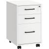 imageSONGMICS File Cabinet PreAssembled Except Wheels and Handles Office Filing Cabinet with Lock for A4 Legal Letter Sized Documents 177 x 144 x 236 Inches Rustic Brown and Black UOFC110B01V1Matte White  Black