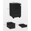 imageSONGMICS File Cabinet PreAssembled Except Wheels and Handles Office Filing Cabinet with Lock for A4 Legal Letter Sized Documents 177 x 144 x 236 Inches Rustic Brown and Black UOFC110B01V1Matte Black