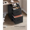 imageSONGMICS File Cabinet PreAssembled Except Wheels and Handles Office Filing Cabinet with Lock for A4 Legal Letter Sized Documents 177 x 144 x 236 Inches Rustic Brown and Black UOFC110B01V1Matte Black