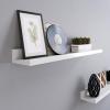 imageSONGMICS Floating Shelves Set of 2 Wall Shelves Ledge 236 x 39 Inches with Front Edge for Picture Frames Books Spice Jars Living Room Bathroom Kitchen Easy Assembly White ULWS60WT236W
