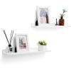 imageSONGMICS Floating Shelves Set of 2 Wall Shelves Ledge 236 x 39 Inches with Front Edge for Picture Frames Books Spice Jars Living Room Bathroom Kitchen Easy Assembly White ULWS60WT236W
