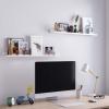 imageSONGMICS Floating Shelves Set of 2 Wall Shelves Ledge 236 x 39 Inches with Front Edge for Picture Frames Books Spice Jars Living Room Bathroom Kitchen Easy Assembly White ULWS60WT315W