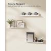 imageSONGMICS Floating Shelves Set of 3 Wall Shelves 236Inch Wide for Photo Frames and Trinkets for Living Room Home Office Kitchen Bathroom White ULWS061W01White