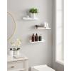 imageSONGMICS Floating Shelves Set of 3 Wall Shelves 236Inch Wide for Photo Frames and Trinkets for Living Room Home Office Kitchen Bathroom White ULWS061W01White