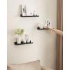imageSONGMICS Floating Shelves Set of 3 Wall Shelves 236Inch Wide for Photo Frames and Trinkets for Living Room Home Office Kitchen Bathroom White ULWS061W01Black