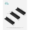 imageSONGMICS Floating Shelves Set of 3 Wall Shelves 236Inch Wide for Photo Frames and Trinkets for Living Room Home Office Kitchen Bathroom White ULWS061W01Black