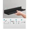 imageSONGMICS Floating Shelves Set of 3 Wall Shelves 236Inch Wide for Photo Frames and Trinkets for Living Room Home Office Kitchen Bathroom White ULWS061W01Black