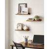 imageSONGMICS Floating Shelves Set of 3 Wall Shelves 236Inch Wide for Photo Frames and Trinkets for Living Room Home Office Kitchen Bathroom White ULWS061W01Rustic Brown