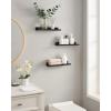 imageSONGMICS Floating Shelves Set of 3 Wall Shelves 236Inch Wide for Photo Frames and Trinkets for Living Room Home Office Kitchen Bathroom White ULWS061W01Black