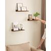 imageSONGMICS Floating Shelves Set of 3 Wall Shelves 236Inch Wide for Photo Frames and Trinkets for Living Room Home Office Kitchen Bathroom White ULWS061W01Rustic Brown