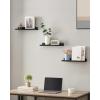 imageSONGMICS Floating Shelves Set of 3 Wall Shelves 236Inch Wide for Photo Frames and Trinkets for Living Room Home Office Kitchen Bathroom White ULWS061W01Black