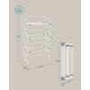 imageSONGMICS Foldable Clothes Drying Rack Laundry Drying Rack Clothes Airer Steel Frame 146 x 295 x 532 Inches Easy Assembly Indoor Outdoor Use Gray ULLR770G01White