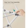 imageSONGMICS Foldable Clothes Drying Rack Laundry Drying Rack Clothes Airer Steel Frame 146 x 295 x 532 Inches Easy Assembly Indoor Outdoor Use Gray ULLR770G01White