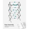 imageSONGMICS Foldable Clothes Drying Rack Laundry Drying Rack Clothes Airer Steel Frame 146 x 295 x 532 Inches Easy Assembly Indoor Outdoor Use Gray ULLR770G01Gray