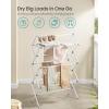 imageSONGMICS Foldable Clothes Drying Rack Laundry Drying Rack Clothes Airer Steel Frame 146 x 295 x 532 Inches Easy Assembly Indoor Outdoor Use Gray ULLR770G01White
