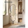 imageSONGMICS Full Length Mirror 63 x 20 Inches Arched Full Body Floor Mirror with Stand Aluminum Alloy Frame Tempered Glass for Bedroom Living Room Cloakroom Ink Black ULFM031B01Oak Beige  Ink Black