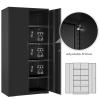 imageSONGMICS Garage Cabinet Metal Storage Cabinet with Doors and Shelves Office Cabinet for Home Office Garage and Utility Room Black UOMC015B01