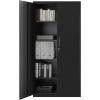 imageSONGMICS Garage Cabinet Metal Storage Cabinet with Doors and Shelves Office Cabinet for Home Office Garage and Utility Room Black UOMC015B01
